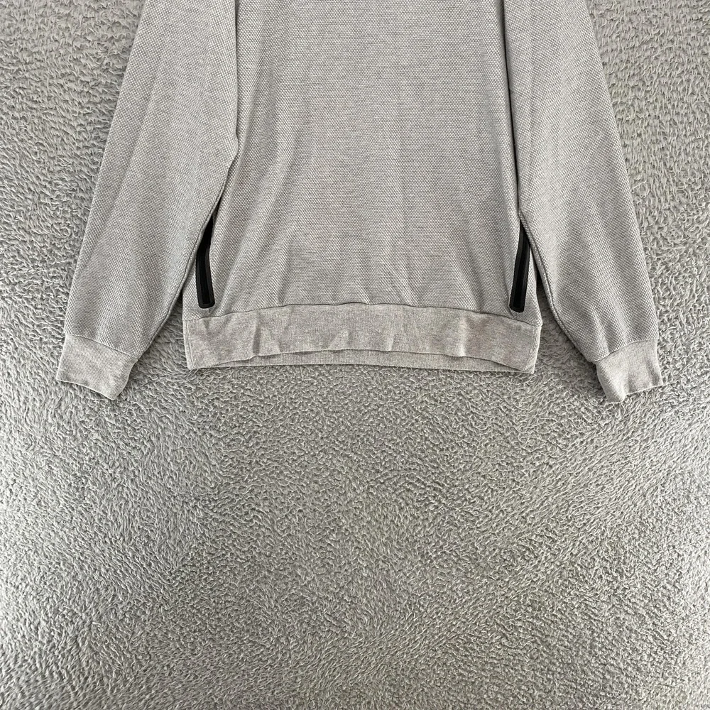 Alo Yoga‎ Sweatshirt Mens Medium Gray Crewneck Zip Pocket Raglan Knit Textured